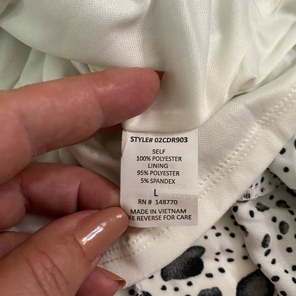 Sienna Sky Dress Black White Dot Dress Adjustable Spaghetti Strap Button Front L - Picture 8 of 12